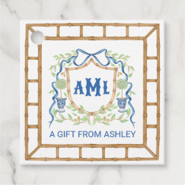 Bamboe & Olive Topiary Crest | Monogram Bedankjes Labels