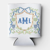 Bamboe & Olive Topiary Crest | Monogram Blikjeskoeler (Voorkant)