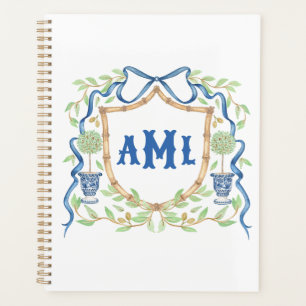 Bamboe & Olive Topiary Crest   Monogram Planner