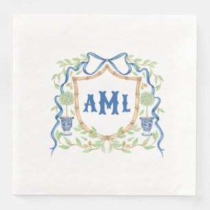 Bamboe & Olive Topiary Crest   Monogram Servet