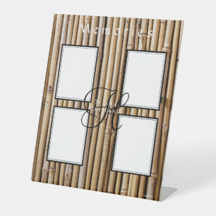 Bamboe ontwerp Vier foto display HAMbyWG Reclamebord Met Voetstuk