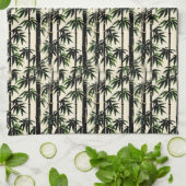 Bamboe op beige theedoek (Gevouwen)