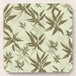 Bamboe op beige vellen - naadloos oppervlaktepatro bier onderzetter