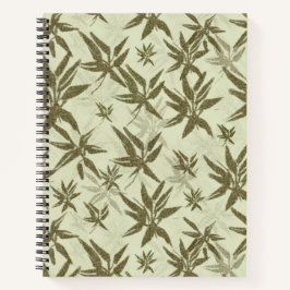 Bamboe op beige vellen - naadloos oppervlaktepatro notitieboek