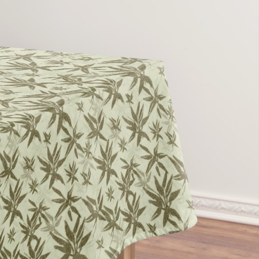 Bamboe op beige vellen - naadloos oppervlaktepatro tafelkleed (Voorbeeld)