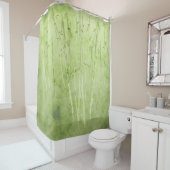 Bamboe op een vervaagde groene achtergrond douchegordijn (In situ)