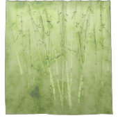 Bamboe op een vervaagde groene achtergrond douchegordijn (Voorkant)