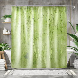 Bamboe op een vervaagde groene achtergrond douchegordijn