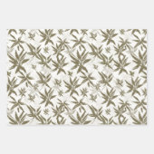 Bamboe op witte vellen - naadloos oppervlaktepatro (Voorkant)