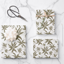 Bamboe op witte vellen - naadloos oppervlaktepatro