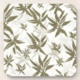 Bamboe op witte vellen - naadloos oppervlaktepatro bier onderzetter