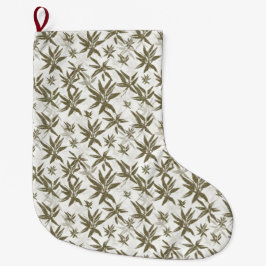 Bamboe op witte vellen - naadloos oppervlaktepatro grote kerstsok