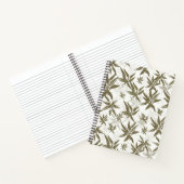 Bamboe op witte vellen - naadloos oppervlaktepatro notitieboek (Binnen)