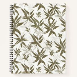 Bamboe op witte vellen - naadloos oppervlaktepatro notitieboek