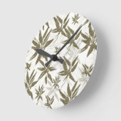 Bamboe op witte vellen - naadloos oppervlaktepatro ronde klok (Hoek)