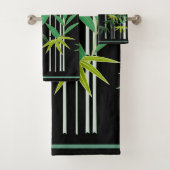 Bamboe op zwart bad handdoek (Insitu)