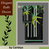 Bamboe op zwart bad handdoek