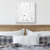 Bamboe Panda Doodle 6 Canvas Afdruk (Insitu (Slaapkamer))
