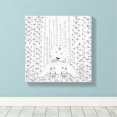 Bamboe Panda Doodle 6 Canvas Afdruk (Insitu (Houten vloer))