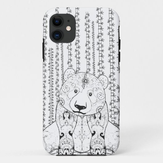 Bamboe Panda Doodle Case-Mate iPhone Case (Achterkant)