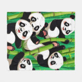 Bamboe Panda Fleece Deken (Voorkant (Horizontaal))