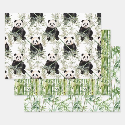 Bamboe Panda inpakpapier Vel (Set)