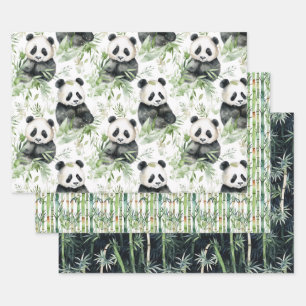 Bamboe Panda inpakpapier Vel
