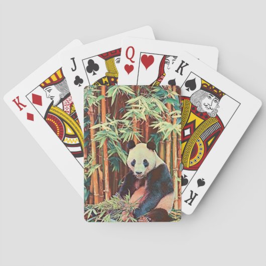 Bamboe Panda Pokerkaarten (Achterkant)