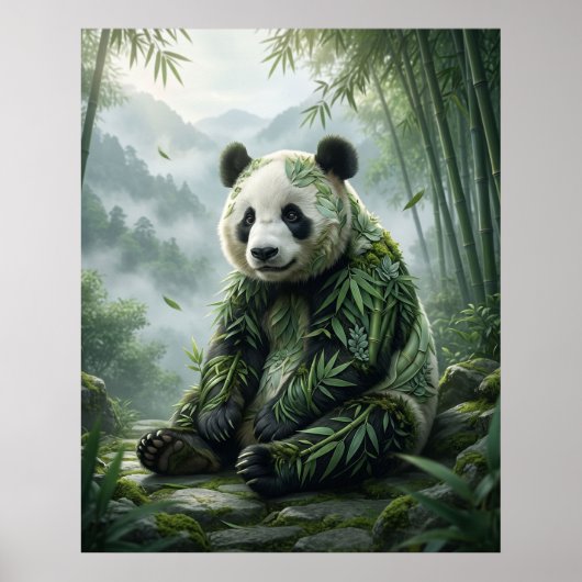 Bamboe Panda Sereniteit Poster (Voorkant)