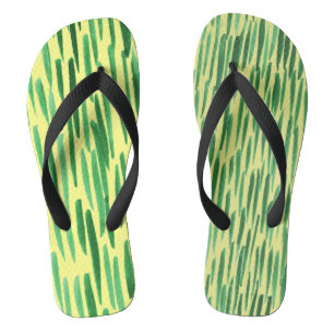 Bamboe Patroon Jungle Vibe Groene Strepen Teenslippers