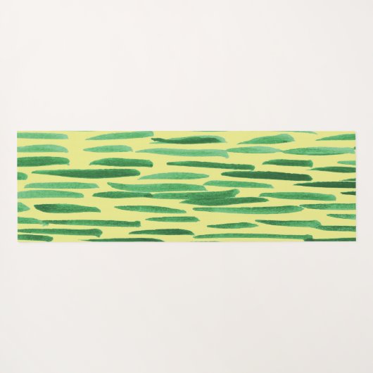 Bamboe Patroon Tiki Vibe Groene Strepen Yogamat (Achterkant (horizontaal))