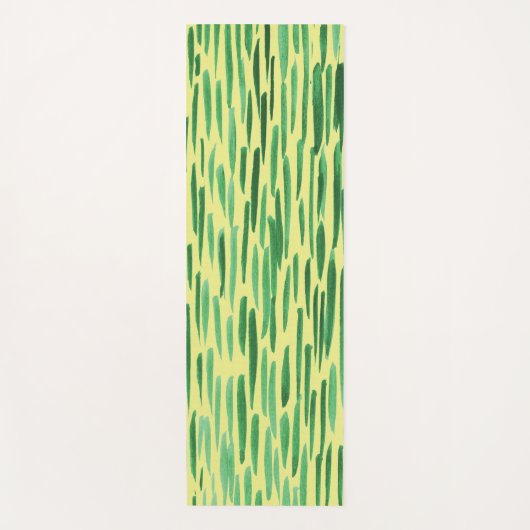 Bamboe Patroon Tiki Vibe Groene Strepen Yogamat (Voorkant)