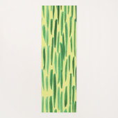 Bamboe Patroon Tiki Vibe Groene Strepen Yogamat (Achterkant)