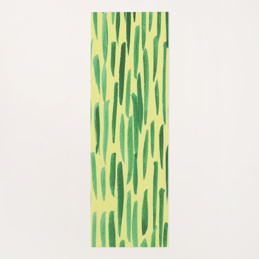 Bamboe Patroon Tiki Vibe Groene Strepen Yogamat (Achterkant)