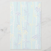 Bamboe patroon turquoise, blauw, geel op maat briefpapier (Voorkant)