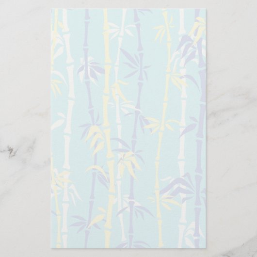 Bamboe patroon turquoise, blauw, geel op maat briefpapier (Voorkant)