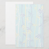 Bamboe patroon turquoise, blauw, geel op maat briefpapier (Voorkant / Achterkant)