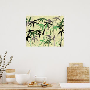 Bamboe Pattern, Bamboe Leaves, Bamboo Shoots Poster