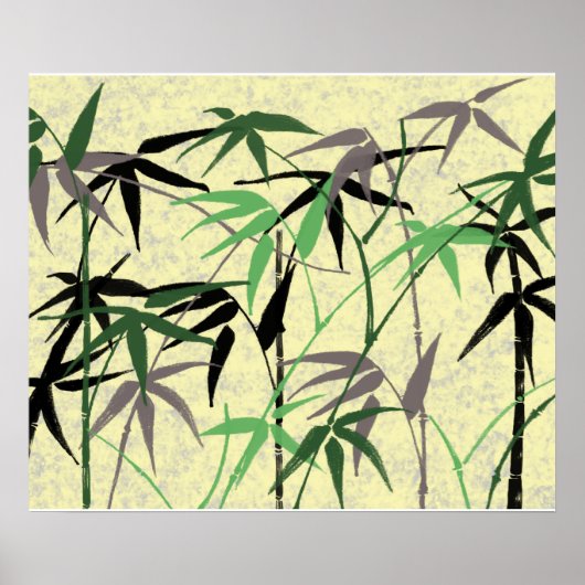 Bamboe Pattern, Bamboe Leaves, Bamboo Shoots Poster (Voorkant)
