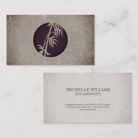 Bamboe-pictogram | Achtergrond textiel Visitekaartje (Voorkant / Achterkant)