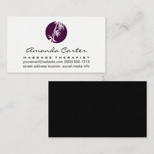 Bamboe-pictogram Visitekaartje (Voorkant / Achterkant)