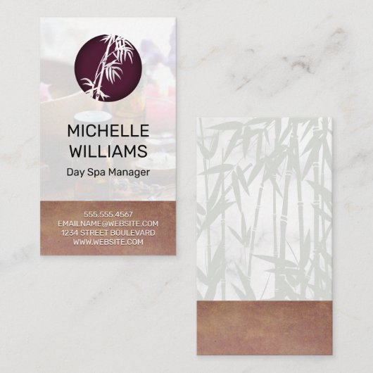 Bamboe-pictogram Visitekaartje (Voorkant / Achterkant)