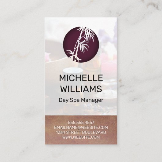 Bamboe-pictogram Visitekaartje (Voorkant)