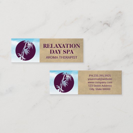 Bamboe-pictogram | Wolken en hemel Mini Visitekaartje (Voorkant / Achterkant)