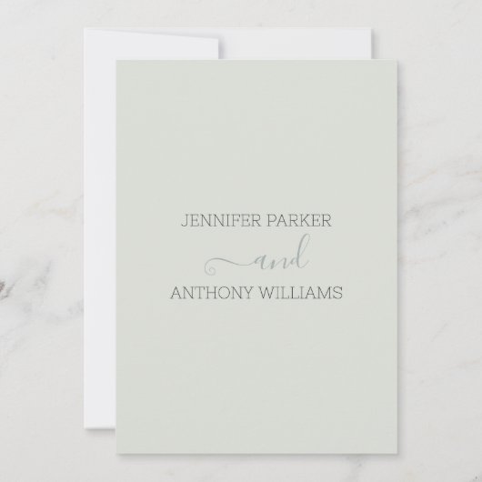 Bamboe Planten en Crane Bruiloft Kaart (Achterkant)