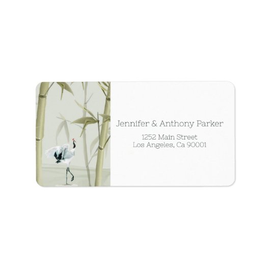 Bamboe-Planten en exotische kraan Etiket (Voorkant)