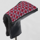 Bamboe rode kruisen golfheadcover (3/4 voorkant)