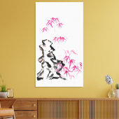 Bamboe - rood canvas afdruk (Insitu (Woonkamer))