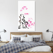 Bamboe - rood canvas afdruk (Insitu (Slaapkamer))