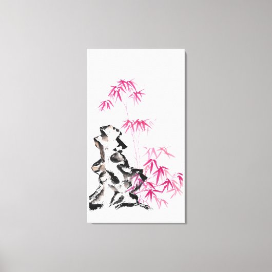 Bamboe - rood canvas afdruk (Voorkant)